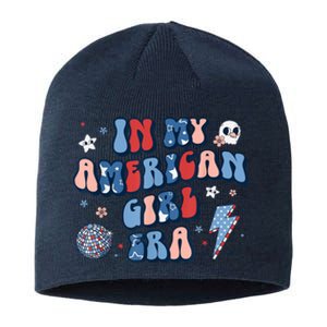 Groovy In My American Girl Era Retro 4th Of July Fourth Gift Sustainable Beanie