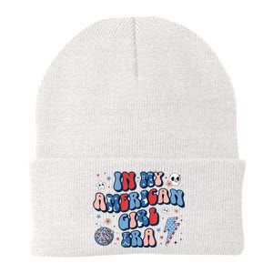 Groovy In My American Girl Era Retro 4th Of July Fourth Gift Knit Cap Winter Beanie