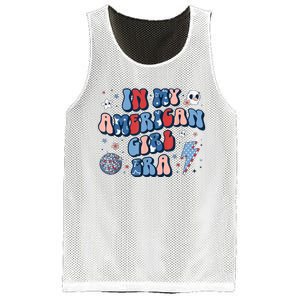 Groovy In My American Girl Era Retro 4th Of July Fourth Gift Mesh Reversible Basketball Jersey Tank