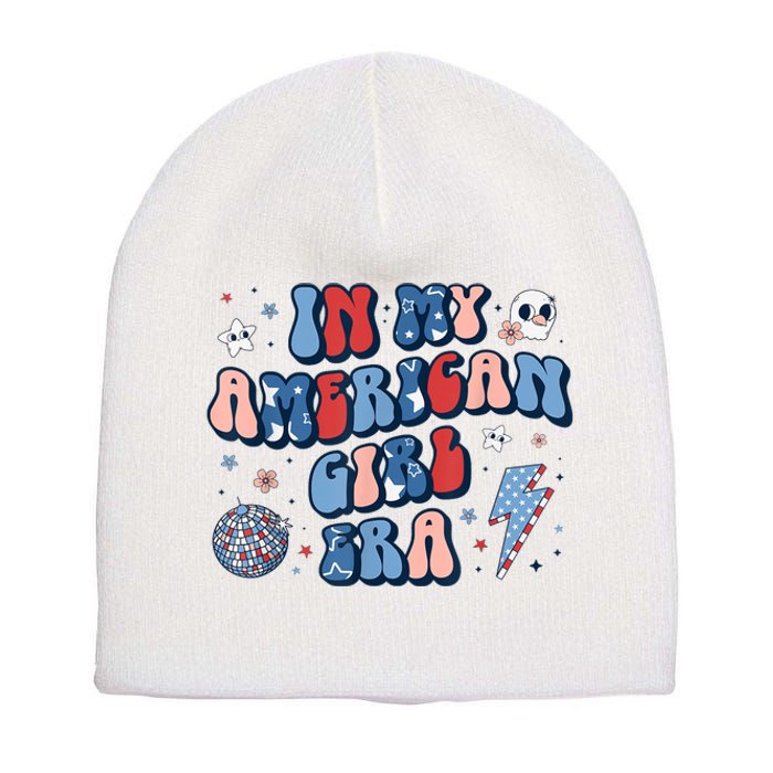 Groovy In My American Girl Era Retro 4th Of July Fourth Gift Short Acrylic Beanie