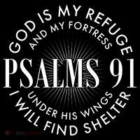 God Is My Refuge And My Fortress Psalms 91 Drawstring Bag