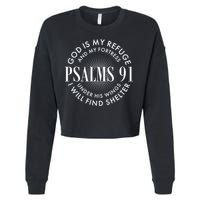God Is My Refuge And My Fortress Psalms 91 Cropped Pullover Crew