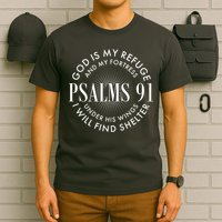 God Is My Refuge And My Fortress Psalms 91 T-Shirt