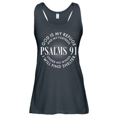 God Is My Refuge And My Fortress Psalms 91 Ladies Essential Flowy Tank