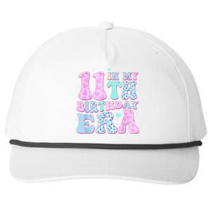 Groovy In My 11th Birthday Era Eleven 11 Years Old Birthday Snapback Five-Panel Rope Hat