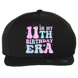 Groovy In My 11th Birthday Era Eleven 11 Years Old Birthday Wool Snapback Cap