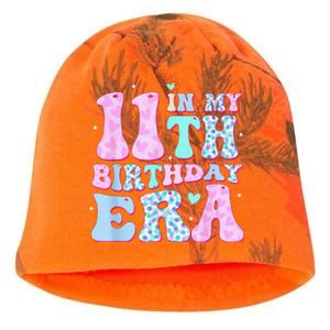 Groovy In My 11th Birthday Era Eleven 11 Years Old Birthday Kati - Camo Knit Beanie