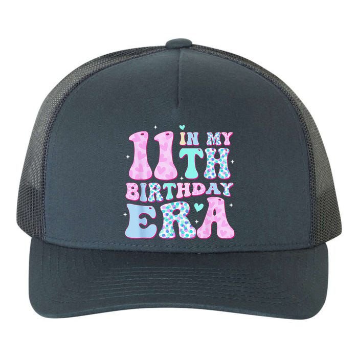 Groovy In My 11th Birthday Era Eleven 11 Years Old Birthday Yupoong Adult 5-Panel Trucker Hat