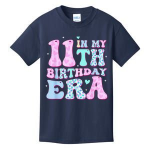 Groovy In My 11th Birthday Era Eleven 11 Years Old Birthday Kids T-Shirt