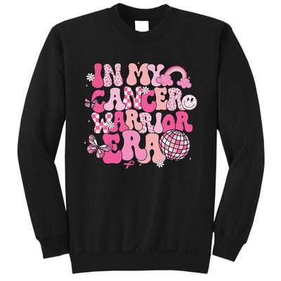 Groovy In My Cancer Warrior Era Breast Cancer Awareness Tall Sweatshirt