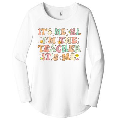 Groovy Its Me Hi Im The Teacher It’s Me Back To School Gifts Women's Perfect Tri Tunic Long Sleeve Shirt