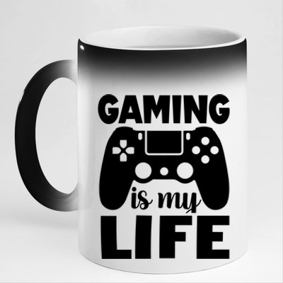 Gaming Is My Life Gamer PlayerS Motto Gift 11oz Black Color Changing Mug