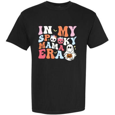 Groovy In My Spooky Mama Era Ghost Halloween Floral Mom Garment-Dyed Heavyweight T-Shirt