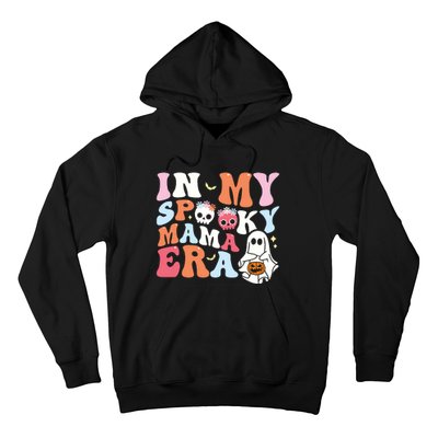 Groovy In My Spooky Mama Era Ghost Halloween Floral Mom Hoodie