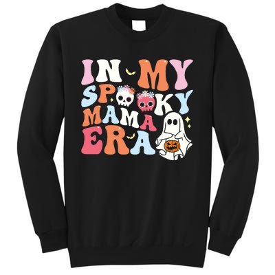 Groovy In My Spooky Mama Era Ghost Halloween Floral Mom Sweatshirt