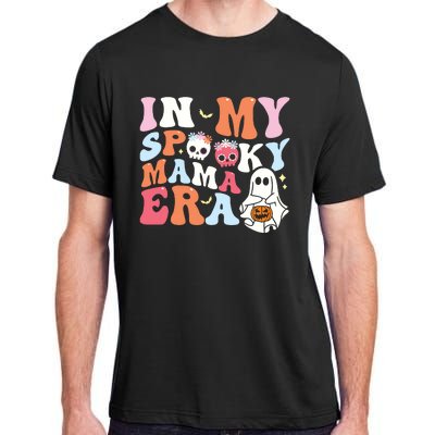 Groovy In My Spooky Mama Era Ghost Halloween Floral Mom Adult ChromaSoft Performance T-Shirt