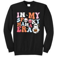 Groovy In My Spooky Mama Era Ghost Halloween Floral Mom Tall Sweatshirt