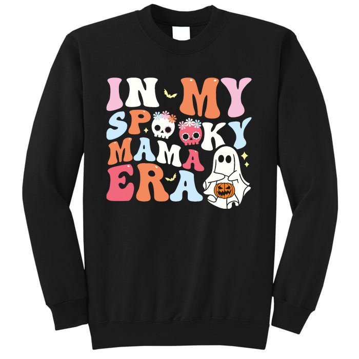 Groovy In My Spooky Mama Era Ghost Halloween Floral Mom Tall Sweatshirt