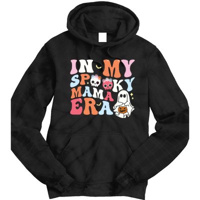 Groovy In My Spooky Mama Era Ghost Halloween Floral Mom Tie Dye Hoodie