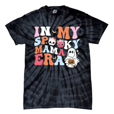 Groovy In My Spooky Mama Era Ghost Halloween Floral Mom Tie-Dye T-Shirt