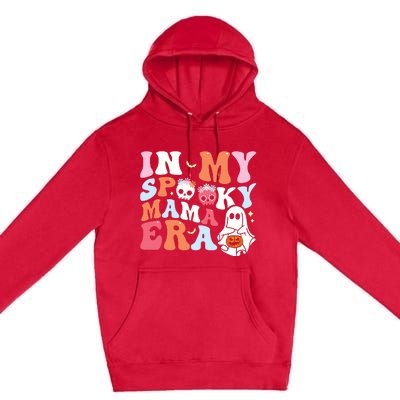 Groovy In My Spooky Mama Era Ghost Halloween Floral Mom Premium Pullover Hoodie