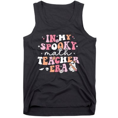 Groovy In My Spooky Math Teacher Era Ghost Funny Halloween Tank Top