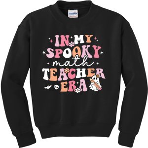 Groovy In My Spooky Math Teacher Era Ghost Funny Halloween Kids Sweatshirt