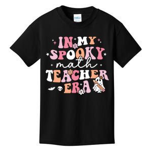 Groovy In My Spooky Math Teacher Era Ghost Funny Halloween Kids T-Shirt