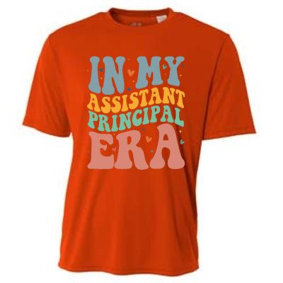 Groovy In My Assistant Principal Era Job Title School Worker Cooling Performance Crew T-Shirt