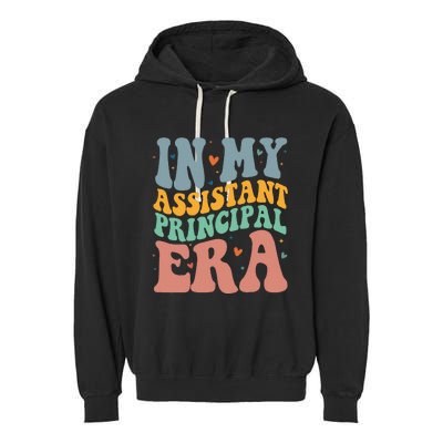 Groovy In My Assistant Principal Era Job Title School Worker Garment-Dyed Fleece Hoodie