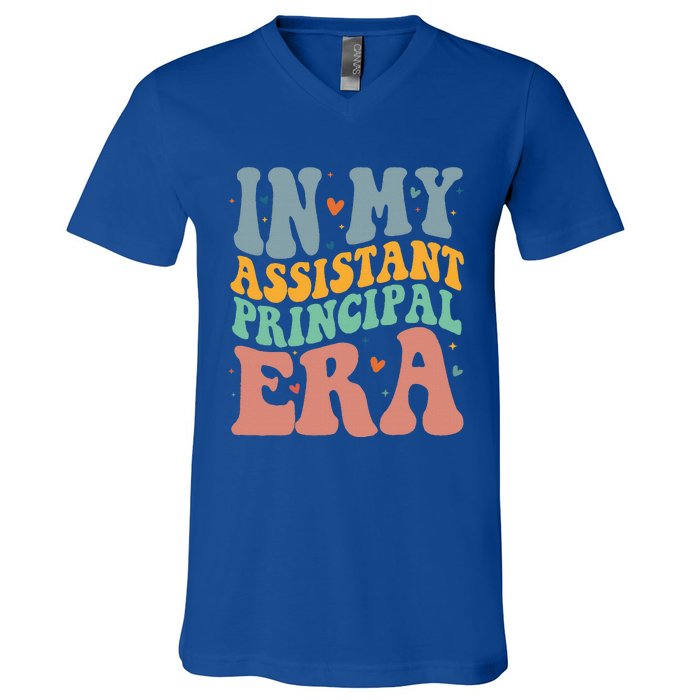 Groovy In My Assistant Principal Era Job Title School Worker V-Neck T-Shirt