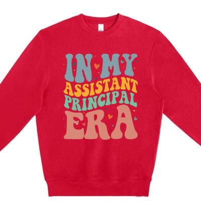 Groovy In My Assistant Principal Era Job Title School Worker Premium Crewneck Sweatshirt