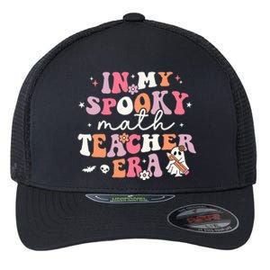 Groovy In My Spooky Math Teacher Era Ghost Funny Halloween Flexfit Unipanel Trucker Cap