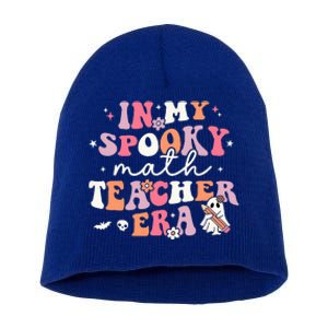 Groovy In My Spooky Math Teacher Era Ghost Funny Halloween Short Acrylic Beanie