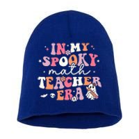 Groovy In My Spooky Math Teacher Era Ghost Funny Halloween Short Acrylic Beanie