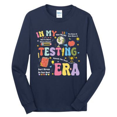 Groovy In My Testing Era Teacher Testing Day Motivational Tall Long Sleeve T-Shirt