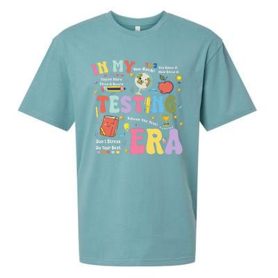 Groovy In My Testing Era Teacher Testing Day Motivational Sueded Cloud Jersey T-Shirt