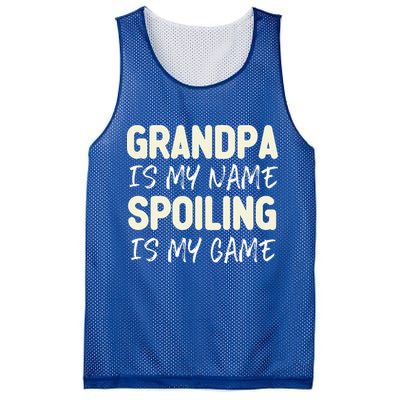 Grandpa Is My Name Spoiling Is My Game Funny Mesh Reversible Basketball Jersey Tank