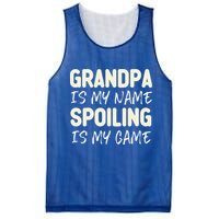 Grandpa Is My Name Spoiling Is My Game Funny Mesh Reversible Basketball Jersey Tank