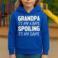Grandpa Is My Name Spoiling Is My Game Funny Kids Hoodie