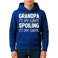 Grandpa Is My Name Spoiling Is My Game Funny Kids Hoodie