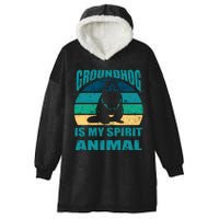 Groundhog Is My Spirit Animal Funny Woodchuck Hooded Wearable Blanket