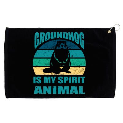 Groundhog Is My Spirit Animal Funny Woodchuck Grommeted Golf Towel