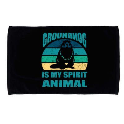 Groundhog Is My Spirit Animal Funny Woodchuck Microfiber Hand Towel