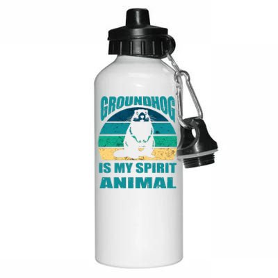 Groundhog Is My Spirit Animal Funny Woodchuck Aluminum Water Bottle