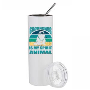 Groundhog Is My Spirit Animal Funny Woodchuck Stainless Steel Tumbler