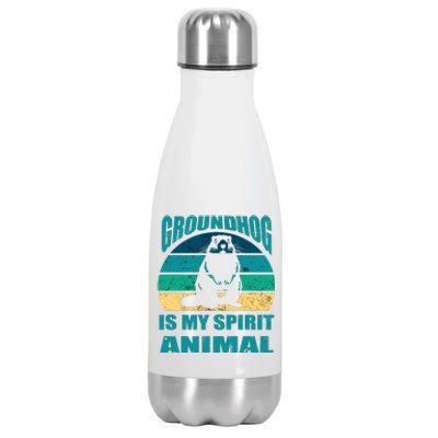 Groundhog Is My Spirit Animal Funny Woodchuck Stainless Steel Insulated Water Bottle