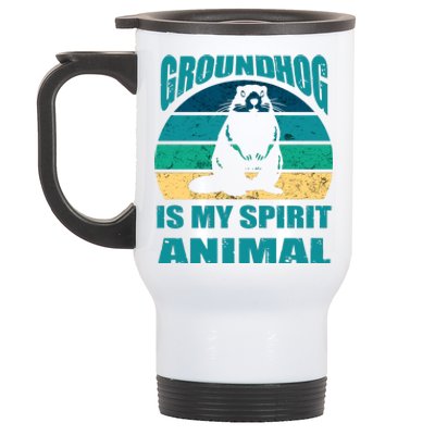 Groundhog Is My Spirit Animal Funny Woodchuck Stainless Steel Travel Mug