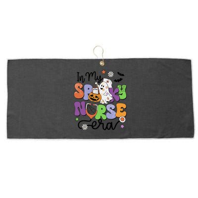 Groovy In My Spooky Nurse Era Spooky Nurse Halloween Ghost Cute Gift Large Microfiber Waffle Golf Towel