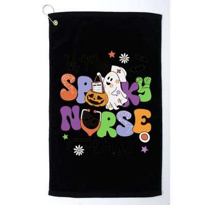 Groovy In My Spooky Nurse Era Spooky Nurse Halloween Ghost Cute Gift Platinum Collection Golf Towel